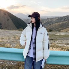 批发实拍美式复古2024新款立领情侣款羽绒棉服女短款学院风宽松面包…