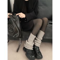 批发秋冬款松弛慵懒保暖针织袜套<b class='q'>白色</b>小脚袜腿套日系原宿风堆堆袜