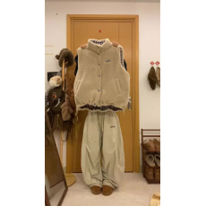 批发大码美式复古羊羔毛双面穿棉服马甲外套女冬季爆款百搭保暖棉衣潮