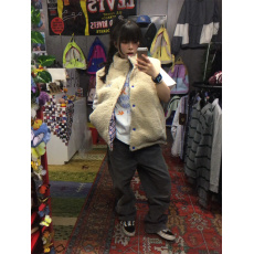 批发大码设计感羊羔毛双面穿棉服马甲外套女2025冬季新款加厚保暖棉衣