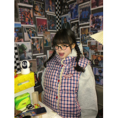 批发大码美式复古羊羔毛双面穿棉服马甲外套女2025冬季百搭保暖棉衣潮