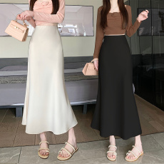 批发2026实拍春夏松紧腰显瘦包臀性感垂感丝滑<b class='q'>通勤</b>百搭半身长裙鱼尾裙