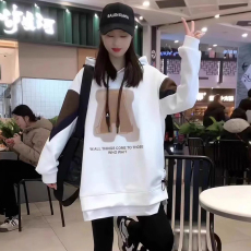 批发官图 连帽<b class='q'>卫衣</b>女春秋季2026新款洋气<b class='q'>宽松</b>慵懒风中长款假两件上衣