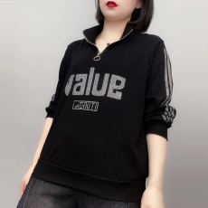 批发官图 卫衣女2026春季新款女士压钻T恤<b class='q'>妈妈装</b>大码宽松显瘦长袖<b class='q'>上衣</b>