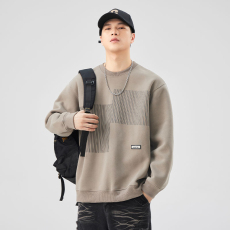 批发2025春秋新款潮牌重磅宽松拼接卫衣男<b class='q'>日系</b><b class='q'>复古</b>街头时尚美式上衣