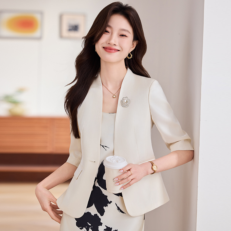 FA31012# 修身显瘦七分袖西服外套女春夏季新款气质女神范职业工作服小西装 服裝批發女裝批發服飾貨源