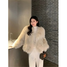批发现货新款<b class='q'>海宁</b><b class='q'>皮草</b>外套女环保狐狸毛加厚毛毛大衣显瘦小个子