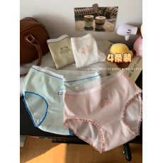 批发实价实拍 纯色立体印花卡通<b class='q'>可爱</b>熊少女<b class='q'>内裤</b>棉学生三角裤四条装