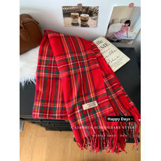实价实拍红色复古格子仿羊绒围巾女秋冬保暖情侣百搭韩系学生围脖