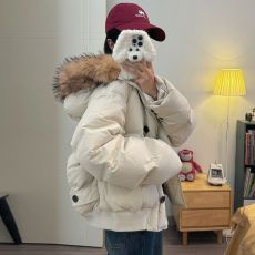 批发2024年新款羽绒服女短款加厚宽松大毛领韩国东大门连帽冬装外套