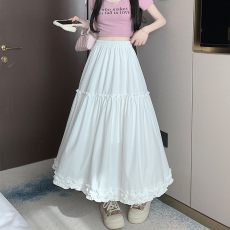 批发实拍2026春季<b class='q'>新款</b>芭蕾风木耳边半身裙伞裙女高腰显瘦中长裙A字裙