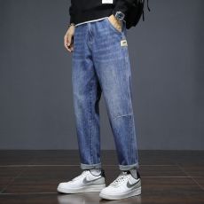 批发实拍2025春季美式牛仔裤男潮流简约宽松直筒休闲百搭耐磨裤子