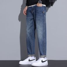 批发实拍2025春秋新款牛仔裤男潮流韩版简约直筒休闲百搭复古裤子