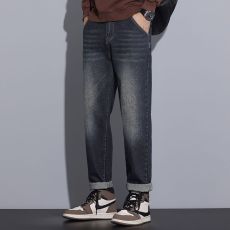 批发实拍2025春秋新款美式潮牌牛仔裤男潮流直筒休闲百搭长裤子