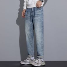 批发实拍2025春秋新款牛仔裤男潮流韩版直筒休闲百搭耐磨裤子