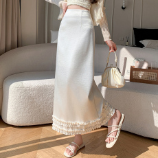 批发光泽感缎面垂感<b class='q'>高腰</b><b class='q'>半身裙</b>女春季2026新款法式减龄百搭A字中长裙