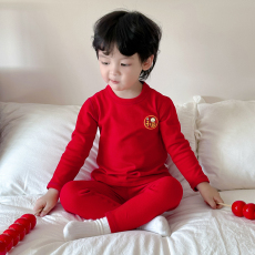 批发[黛琳芬]90-160码红色本命年德绒保暖<b class='q'>内衣</b><b class='q'>儿童</b>睡衣男女孩家居服9