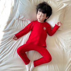 批发[黛琳芬]90-160码红色德绒保暖<b class='q'>内衣</b><b class='q'>儿童</b>睡衣男女孩家居服控价59元