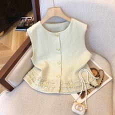 批发上实拍~小香风木耳花边坎肩马甲女春季2026高级感背心叠穿法式