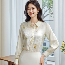 批发实拍殿堂级奢品~H家高定<b class='q'>真丝</b><b class='q'>衬衫</b>女长袖2025春新款时尚气质桑蚕丝