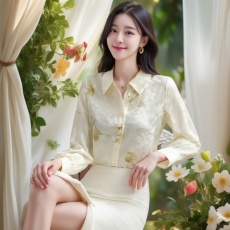 批发AI氛围实拍殿堂级奢品~H家高定<b class='q'>真丝</b><b class='q'>衬衫</b>女长袖2025春新款时尚