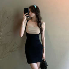 批发天猫抖音质量2026夏季新款简约款爱上织物简单撞色就是吊带短裙子