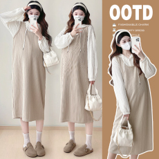 批发实拍 孕妇装背带裙两件套装 孕妇<b class='q'>连衣裙</b> <b class='q'>大码</b><b class='q'>女</b>装