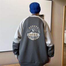 批发2025春季棒球服外套男韩版拼色潮流宽松<b class='q'>嘻哈</b>夹克上衣男