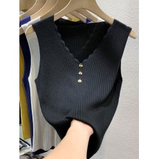 批发冰丝针织吊带背心女夏外穿西装内搭<b class='q'>打底</b>衫无袖V领修身显瘦<b class='q'>上衣</b>潮