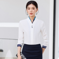 批发<b class='q'>餐厅</b>饭店<b class='q'>服务员</b>职业工作服衬衣2025年春季新款设计感小众职业衬衫