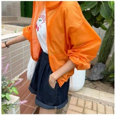 批发2026<b class='q'>韩版</b>夏季通勤宽松百搭轻薄拉链外套时尚个性小众连帽防晒衣女