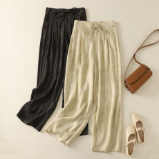 批发实拍#冰丝阔腿裤女2025新款春<b class='q'>夏</b>季薄款垂感山本裤宽松棉麻休闲裤