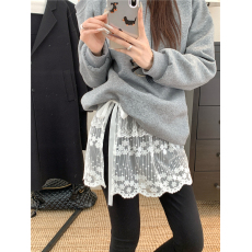 批发镂空钩花蕾丝屁帘女系带叠穿百搭遮臀遮胯<b class='q'>甜美</b>半身裙