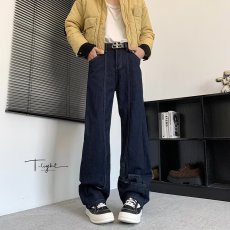 批发个性解构设计反穿了牛仔裤男女长款宽松休闲<b class='q'>日系</b><b class='q'>复古</b>慵懒阔腿裤子