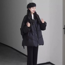 批发黑色棒球棉服外套女冬季大码胖mm宽松减龄休闲时尚加厚面包服<b class='q'>棉衣</b>