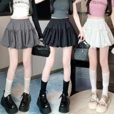 批发实拍芭蕾风蝴蝶结女a字<b class='q'>半身裙</b>蓬蓬裙松紧腰绑带花苞甜酷灯笼短裙