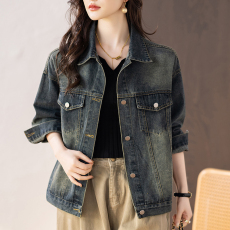 批发限价+12 时尚宽松显瘦夹克上衣女2026春季爆款别致洋气牛仔短外套