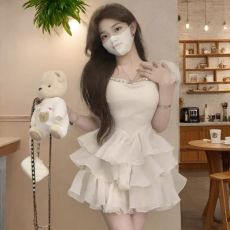 批发2026年夏季新款泡泡袖连衣<b class='q'>裙</b>女芭蕾风蛋糕<b class='q'>裙</b>公主蓬蓬<b class='q'>裙</b>生日小<b class='q'>礼服</b>