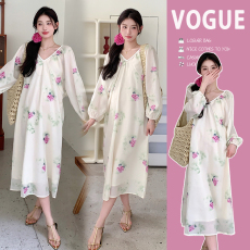 批发实拍<b class='q'>夏季</b>茶歇法式高端精致孕妇连衣裙V领防晒宽松孕妇两件套