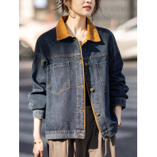 批发限价+12+小视频 女装上衣2026春新款时尚百搭复古牛仔拼接短外套