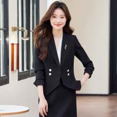 批发新款黑色简约西装套装女职业气质酒店前台接待<b class='q'>珠宝</b>店美容院工作服