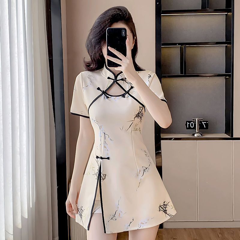 실제 촬영 개선 청삼 새로운 부드러운 영 섹션 기질 하이 엔드 십대 소녀 작은 남자 정장 2 피스 세트
