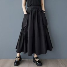 批发实拍春秋小众设计大口袋工装日系半身<b class='q'>裙</b>宽松休闲时尚百搭大摆<b class='q'>裙</b>