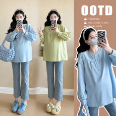 批发实拍 2025秋季新款韩版时尚减龄宽松显瘦纯棉长袖上衣可哺乳