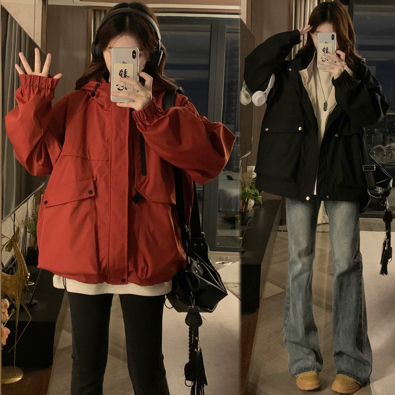 새로운 요금 외투 바람막이 후드 패션 오픈 가디건 긴팔 맨위 봄 드레스 빅 사이즈 패션 섹션 패치워크 트렌디