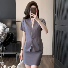 批发短袖西装套装女<b class='q'>夏季</b>2025新款气质女神范<b class='q'>珠宝</b>店工作服职业酒店西服