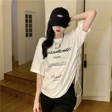 批发爵士<b class='q'>舞蹈服装</b>女夏季美式短袖T恤宽松hiphop跳舞甜辣jazz上衣