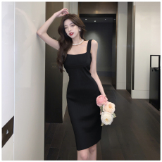 批发天猫抖音质量气质性感吊带裙女夏季紧身内搭纯色高腰针织<b class='q'>连衣裙</b>