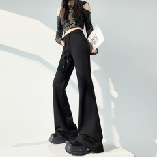 批发实拍美式辣妹微喇裤女2025春夏高腰显瘦<b class='q'>运动</b>休闲卫裤拖地裤马蹄裤