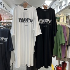 批发仿棉牛奶丝#大码女装胖妹睡裙女夏季新款圆领宽松百搭<b class='q'>孕妇</b><b class='q'>连衣裙</b>